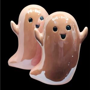 2 PINK CERAMIC GHOSTS - Home Decor